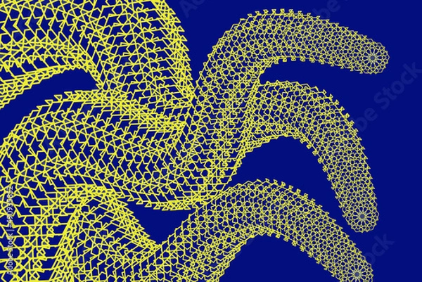 Obraz Geometric Big Tentacle With Blue Background