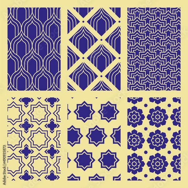 Obraz Set Of Islamic Geometric Seamless Pattern