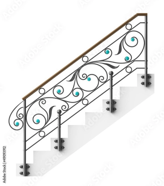 Obraz Wrought iron stairs railing