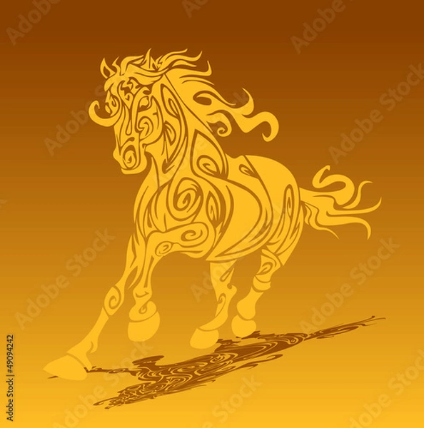 Obraz gold horse