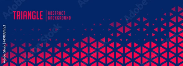 Obraz blue background with red triangle pattern