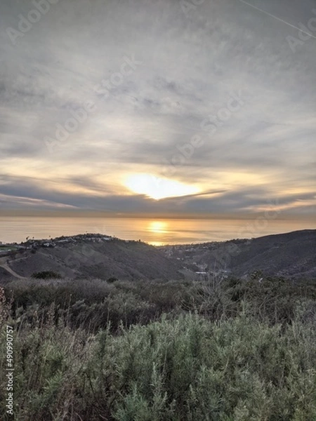 Fototapeta sunset in the mountains