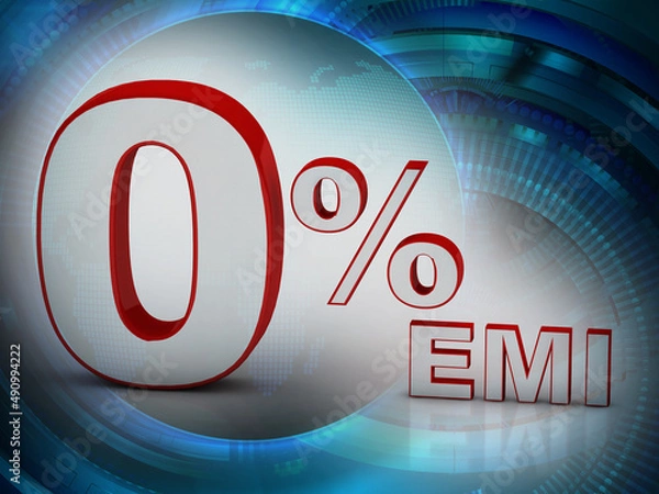 Fototapeta 3d rendering zero percentage word 