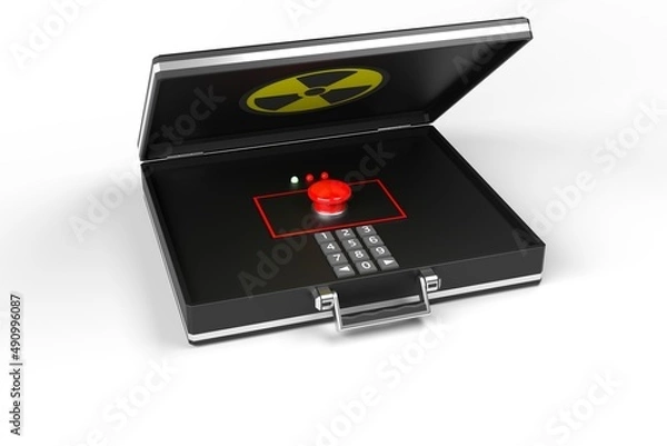 Fototapeta President Emergency Satchel, Nuclear Football, Nuclear suitcase, the button, 3d rendering illustration.