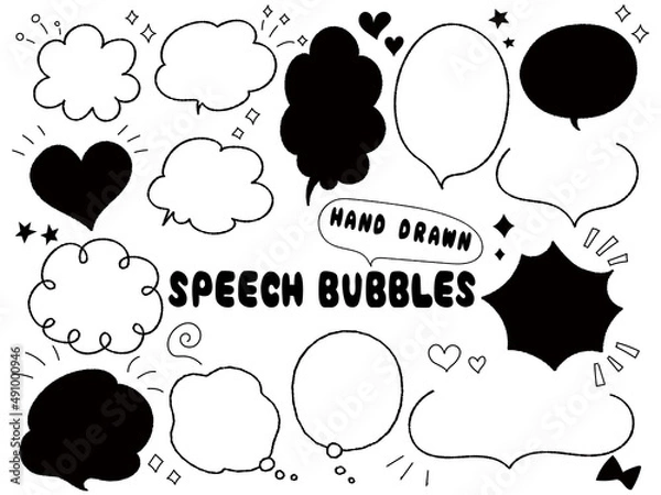 Obraz 手描きの吹き出しセット