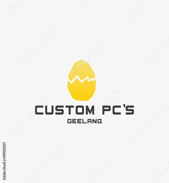 Fototapeta build computer logo, computer technology logo, computer logo, pc logo, computer repair logo, pc builder logo