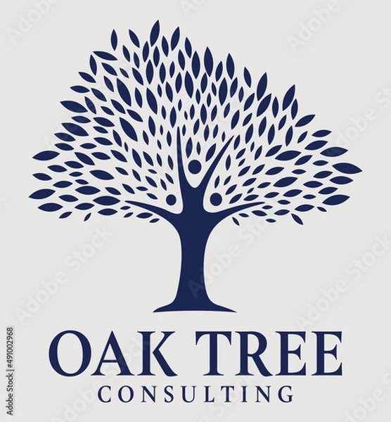 Fototapeta oak tree logo, consulting logo, business consulting logo