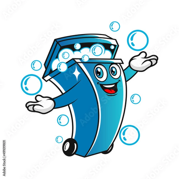 Fototapeta Trash can logo. Vector illustration