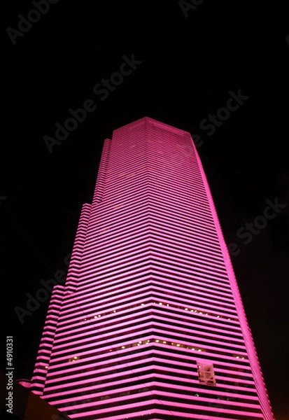 Obraz Night View of Pink Skyscraper in Miami