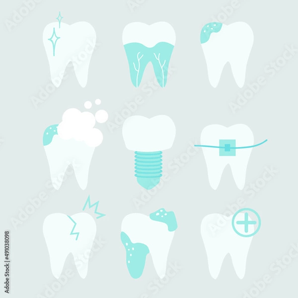 Obraz set of teeth for dentistry