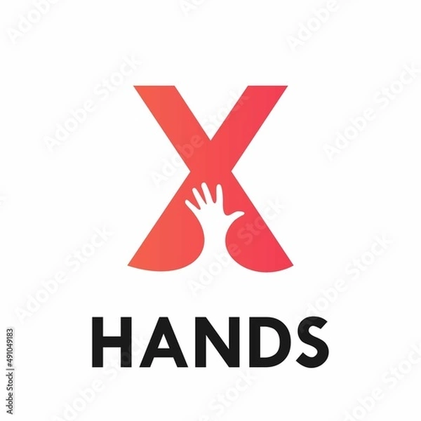 Obraz letter a with hands logo template illustration. suitable for partnership, identity, symbol, support, teamwork, web, outline etc