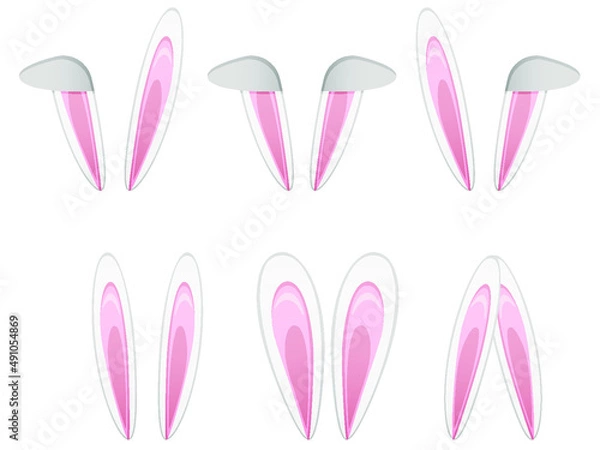 Fototapeta Set  with Bunny Ears. Vector isolated Illustration on white background