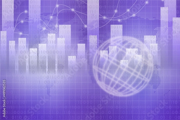 Fototapeta 2D Digital Abstract Business Networking background
