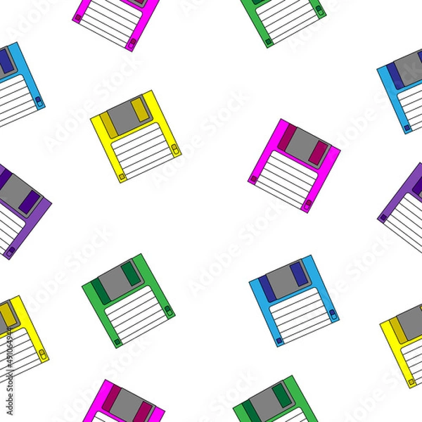 Obraz A three-inch floppy disk on a white background.