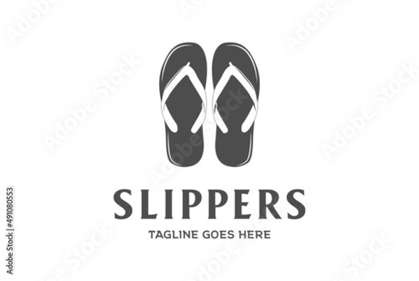 Fototapeta Retro Vintage Slipper Logo Design Vector