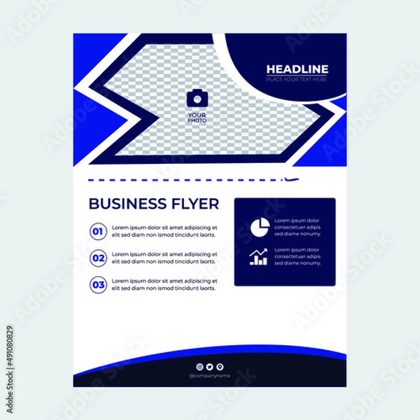 Obraz Vertical business flyer template  Vector, poster, flyer,  design 