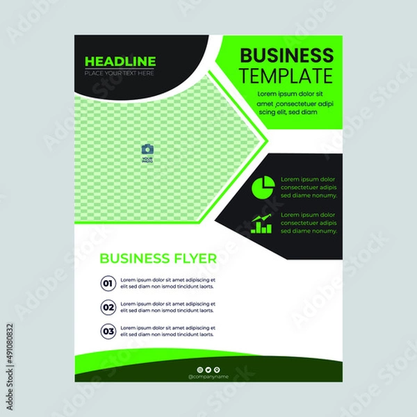 Fototapeta Vertical business flyer template  Vector, poster, flyer,  design 