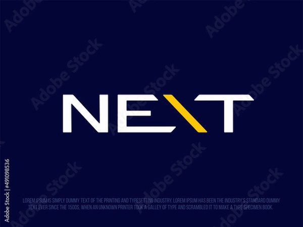 Fototapeta Modern professional logo lettering next with an arrow inside