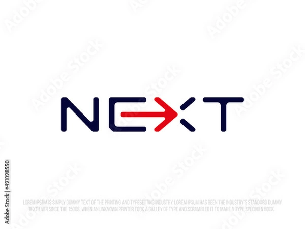 Fototapeta Modern professional logo lettering next with an arrow inside