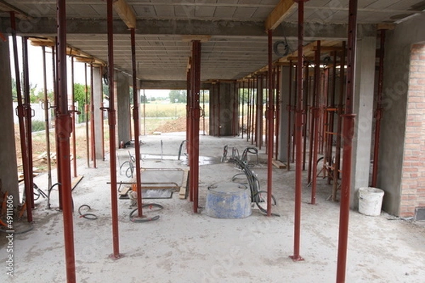 Obraz construction maison individuelle étai dalle