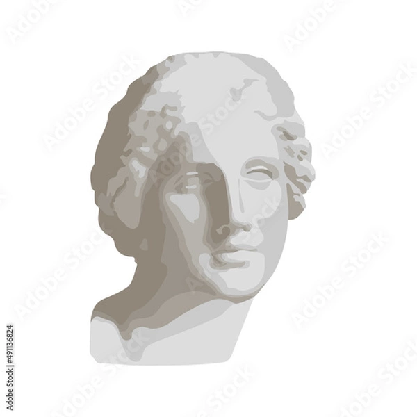 Obraz 3D portrait of the ancient Greek sculpture of Venus de Milo on a white isolated background. Great for postcard, textile, logo, badge, avatar.