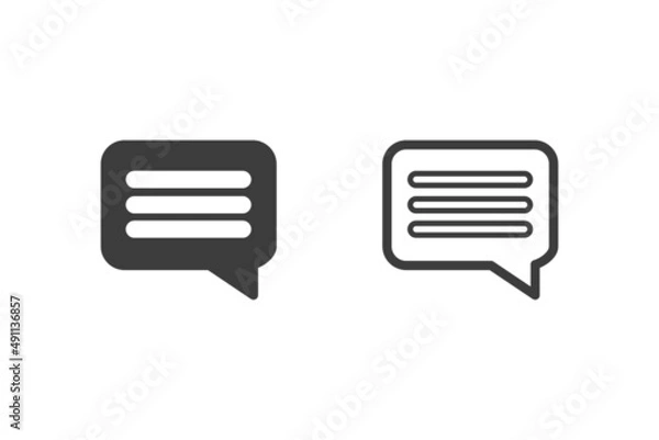 Fototapeta Message icon vector illustration glyph style design with 2 style icons black and white. Isolated on white background.