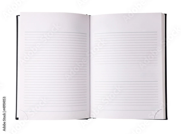 Fototapeta Blank notebook isolated on white