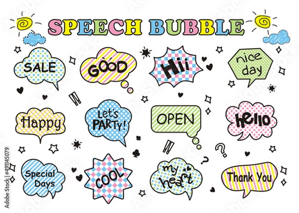Obraz Comic handwritten speech bubble set