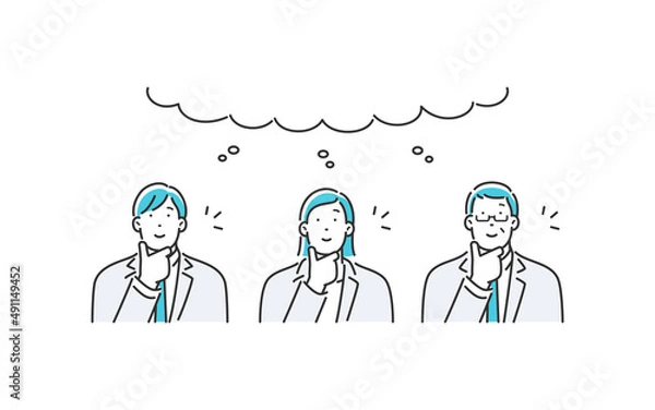 Obraz アイディアが浮かぶ三人の会社員