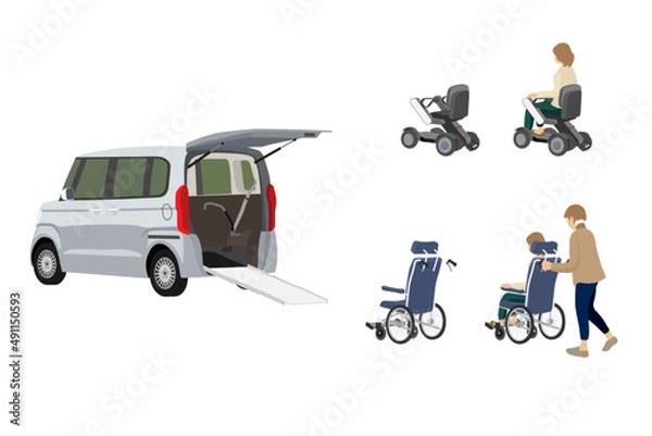 Fototapeta 車椅子と福祉車両