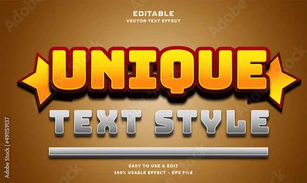 Fototapeta unique editable text effect with modern and simple style, usable for logo or campaign title