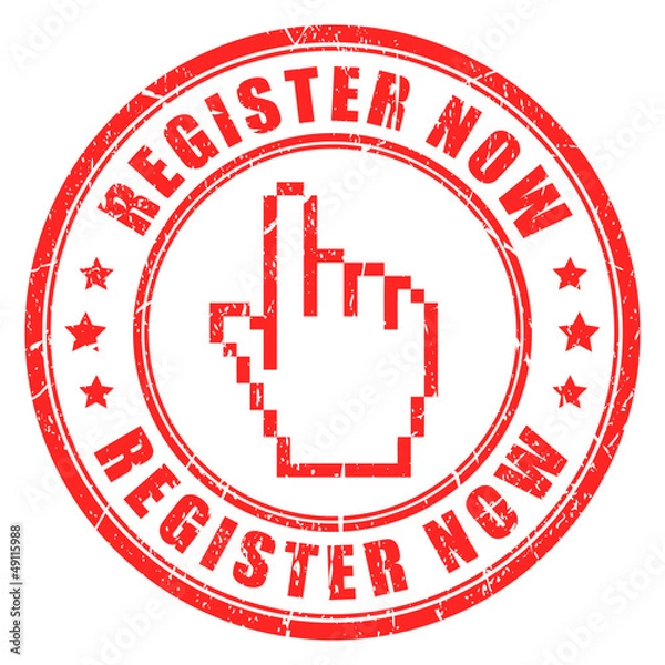 Fototapeta Vector register now stamp