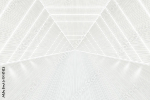 Fototapeta 3D rendered lines extend forward to the future space passage background