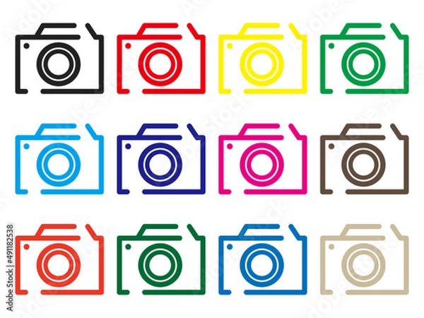 Obraz カメラアイコン　セット　撮影　イラスト