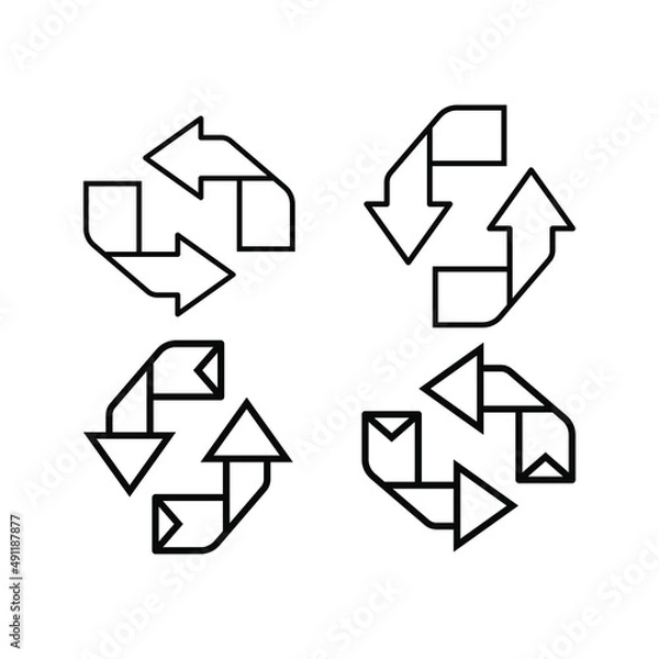Obraz Recycle icon vector set. Best recycle symbol. Isolated on a blank background. Can be edited and changed colors.