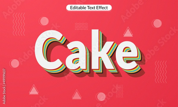 Obraz Text Effect, Text Style, 3D Text, 3D Text Effect, 3D Text Style, Editable Text Effect, Cake, Birthday Cake