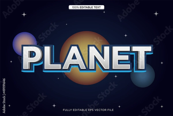 Obraz Text Effect, Text Style, 3D Text, 3D Text Effect, 3D Text Style, Editable Text Effect, Planet, Universe, Typography