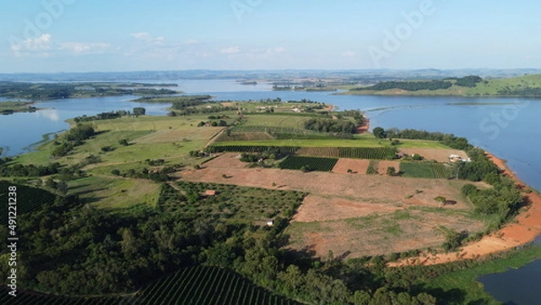 Obraz beautiful landscape from above top view 