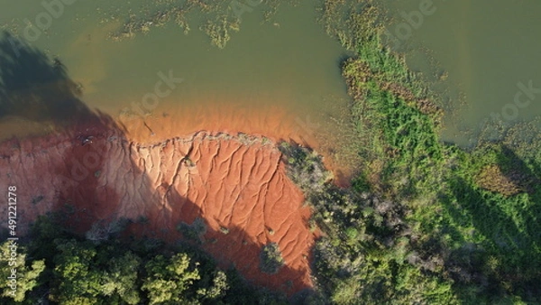 Obraz top view lake nature beautiful