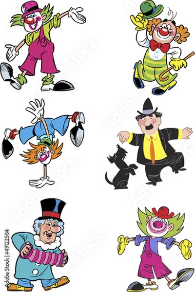 Fototapeta different clowns