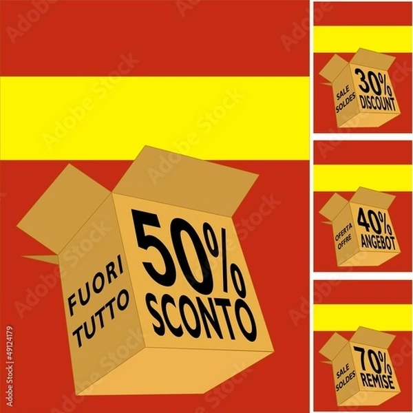 Obraz SCATOLA CARTONE MODIFIABLE TEXT TESTO MODIFICABILE