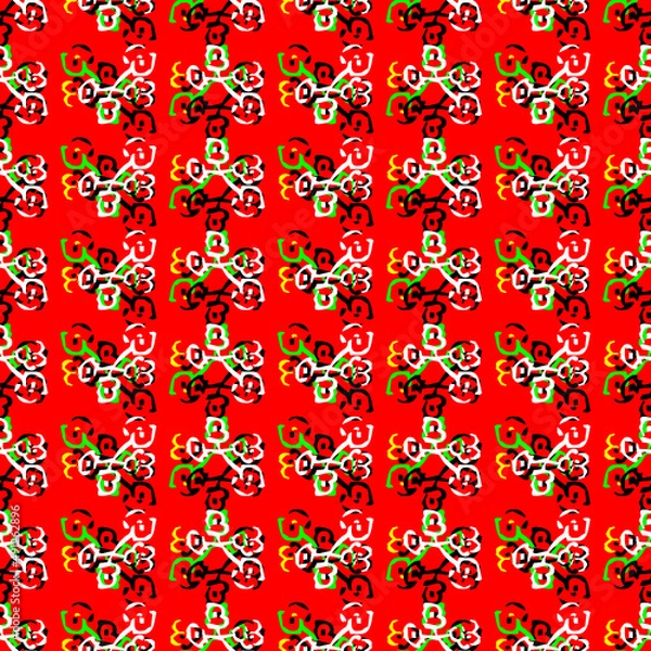 Obraz red seamless floral pattern