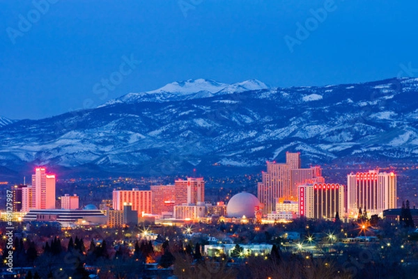 Obraz Reno Nevada w nocy