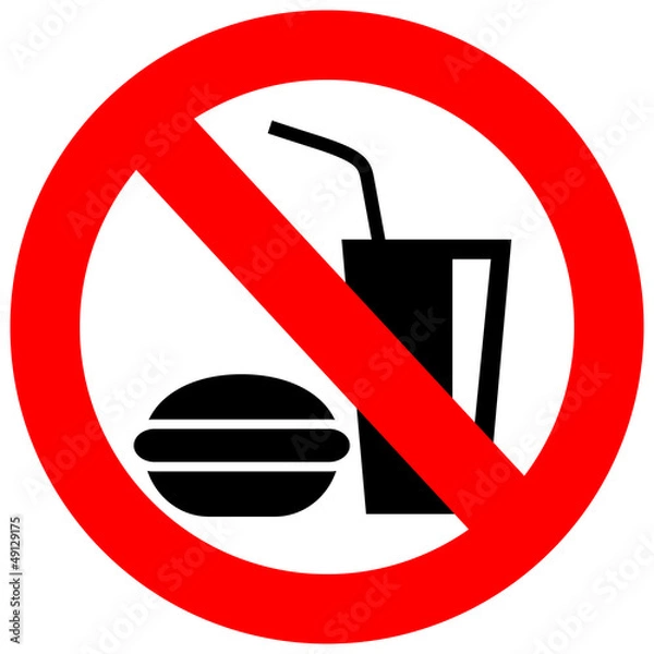 Fototapeta No eat and drink vector symbol