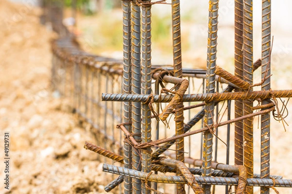 Obraz Steel rod for building structure