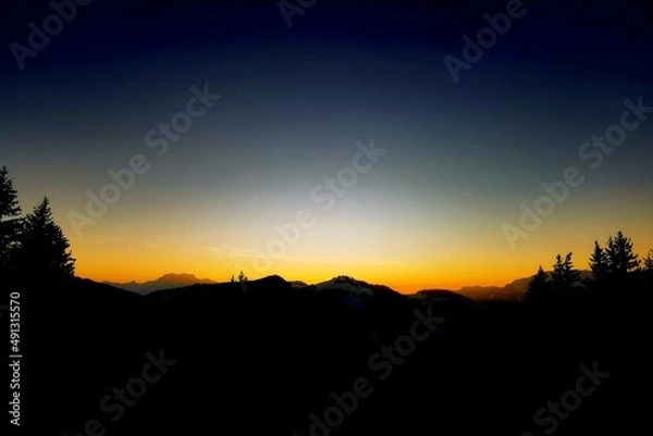 Obraz sunset in the mountains