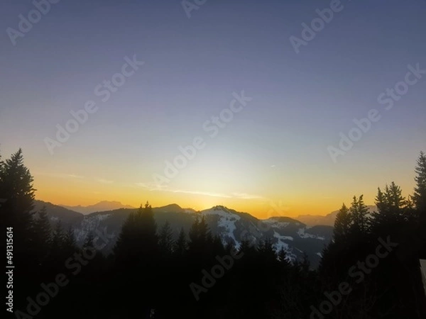 Obraz sunset in the mountains