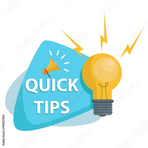 Fototapeta Quick tips label design vector