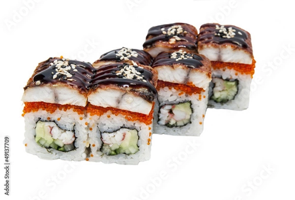 Fototapeta Роллы с морепродуктами от шеф-повара