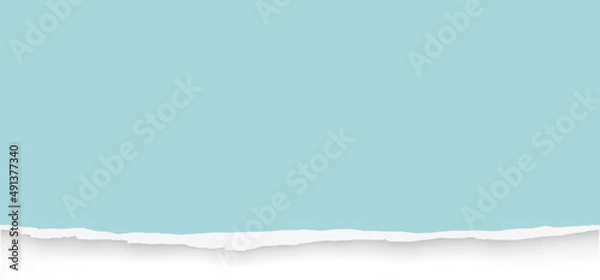 Fototapeta Torn blue paper background with space for text